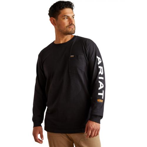 Mens Ariat LS Pocket T-Shirt BLK