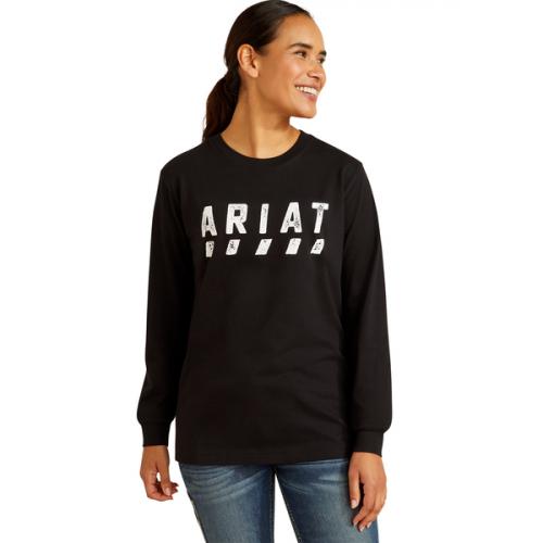 Womens Ariat Logo T-Shirt BLK