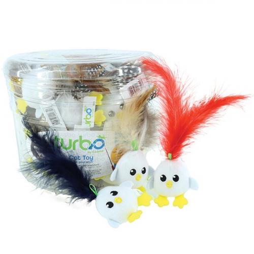 Chicken Egg W/feather Cat Toy